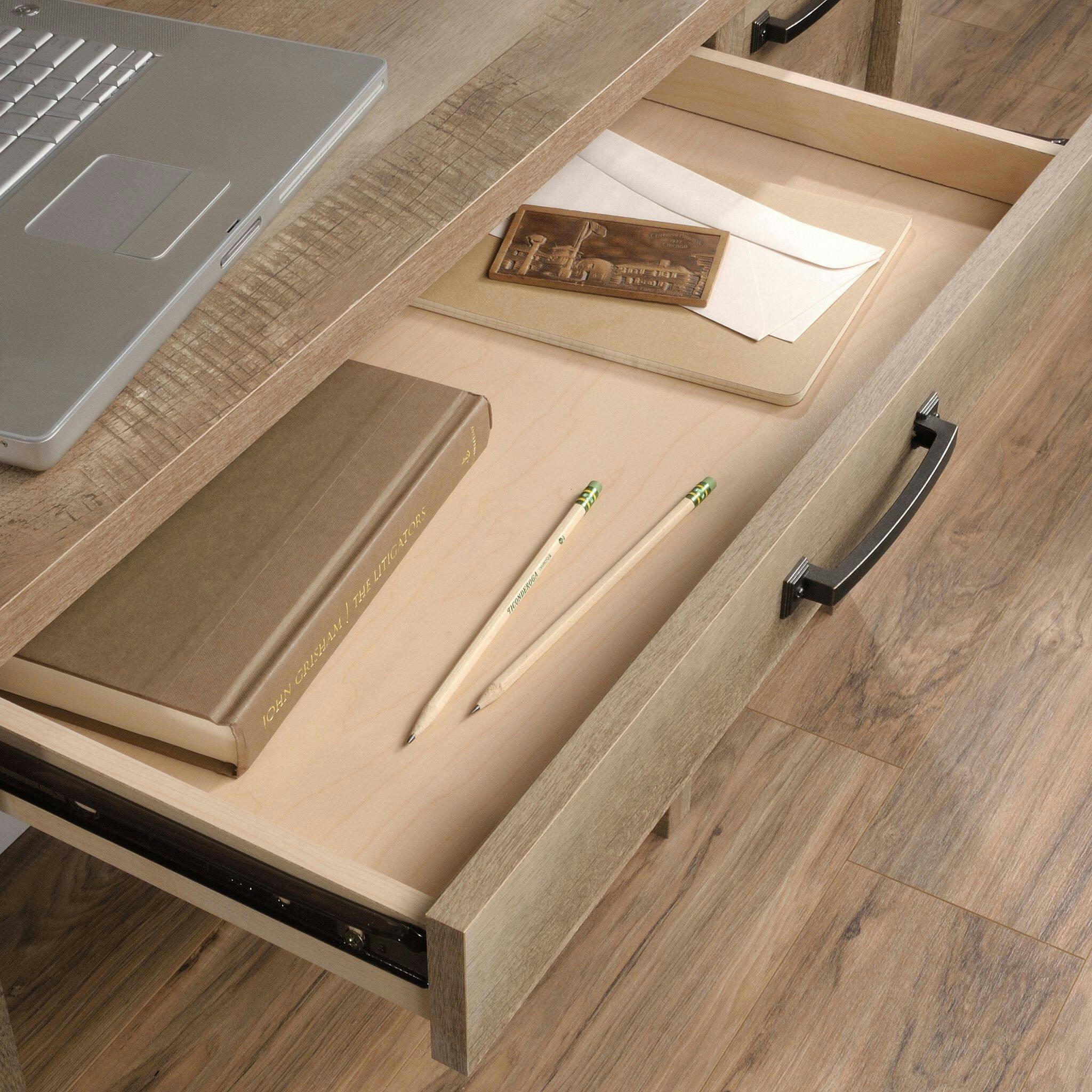 Sauder Cannery Bridge Home Office Computer Desk With File Drawer, Lintel Oak Finish
