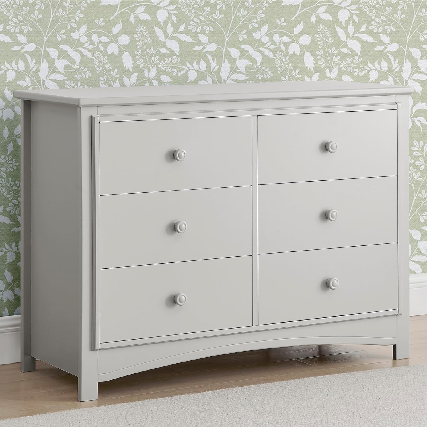 Delta Children Perry 6 Drawer Dresser - Greenguard Gold Certified, Moonstruck Grey
