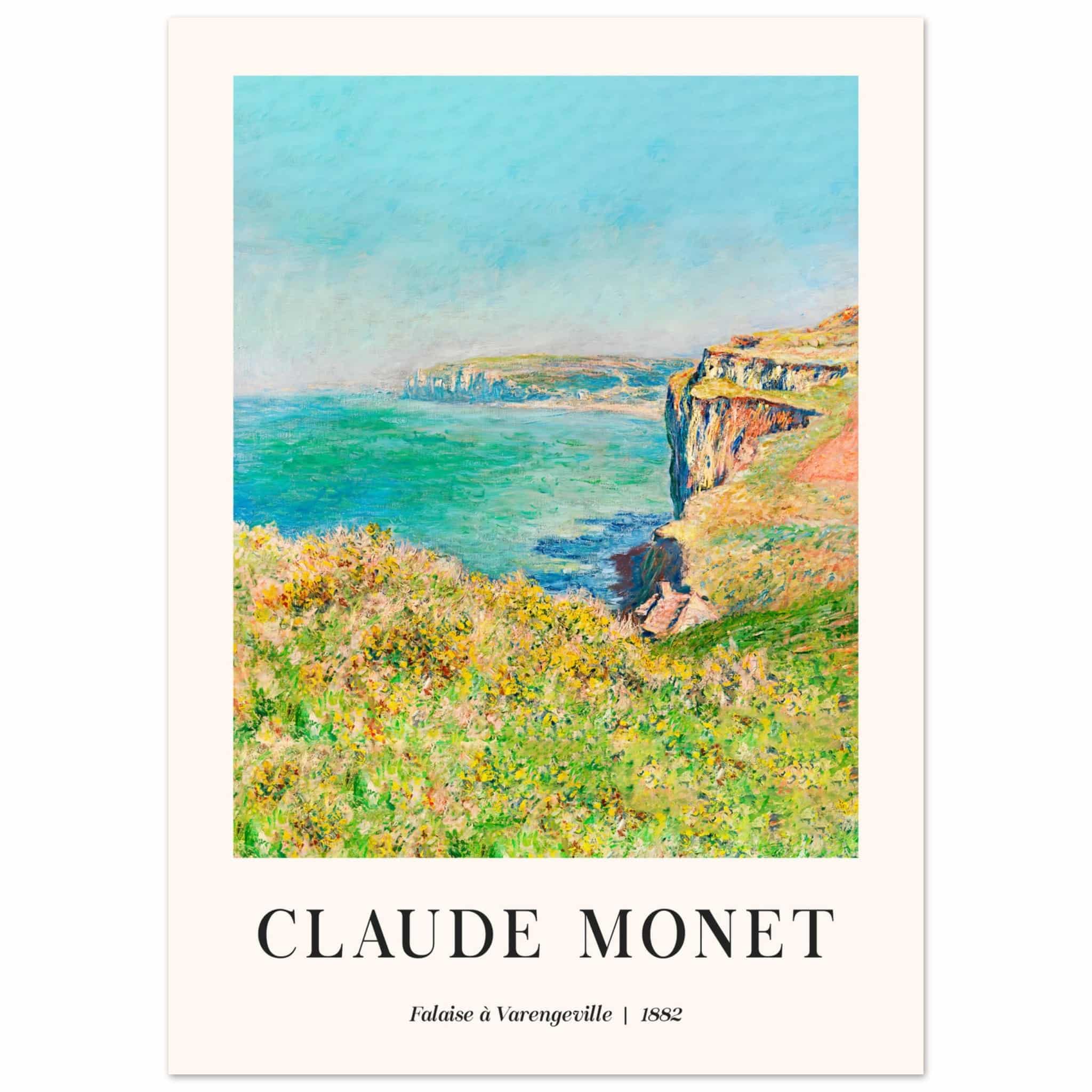 Artfulprints Poster Claude Monet - Falaise à Varengeville  - 50x70 cm - Meerkleurig