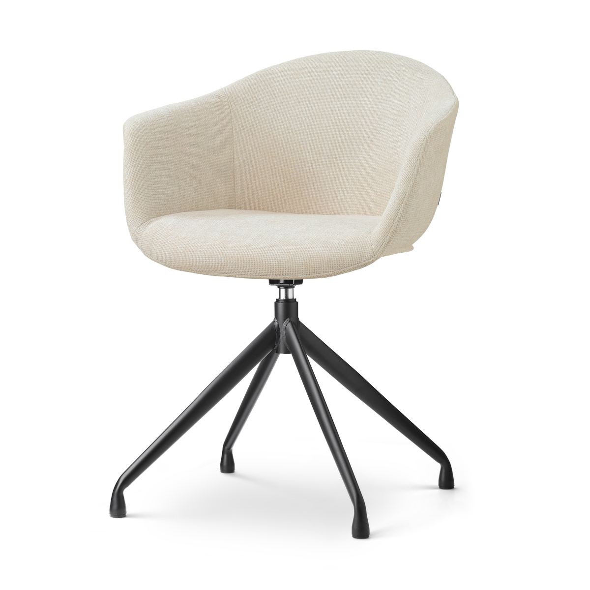 Nolon Nola-Otis Draaibare Eetkamerstoel Cottonbeige - Zwart Onderstel