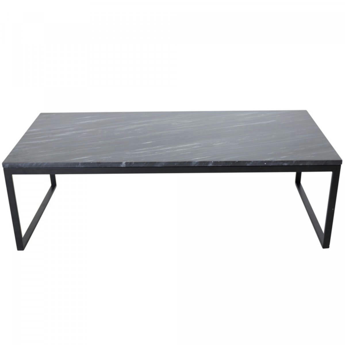 ELISHA - Table basse moderne avec plateau en marbre gris