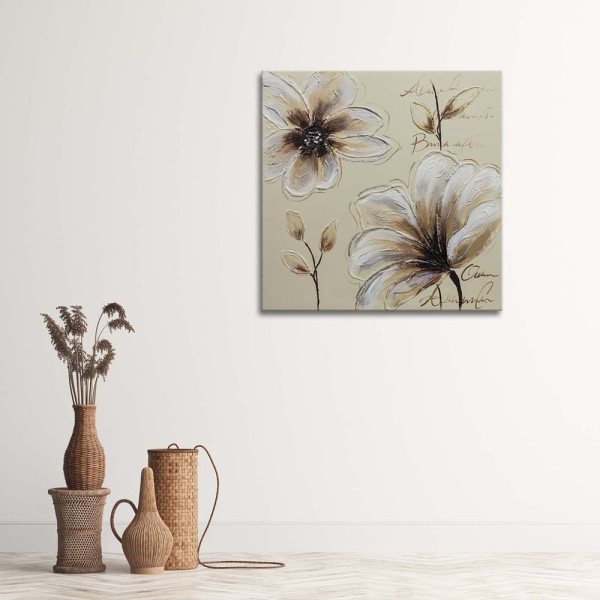 Feeby Obraz na płótnie Kwiaty namalowane 30x30
