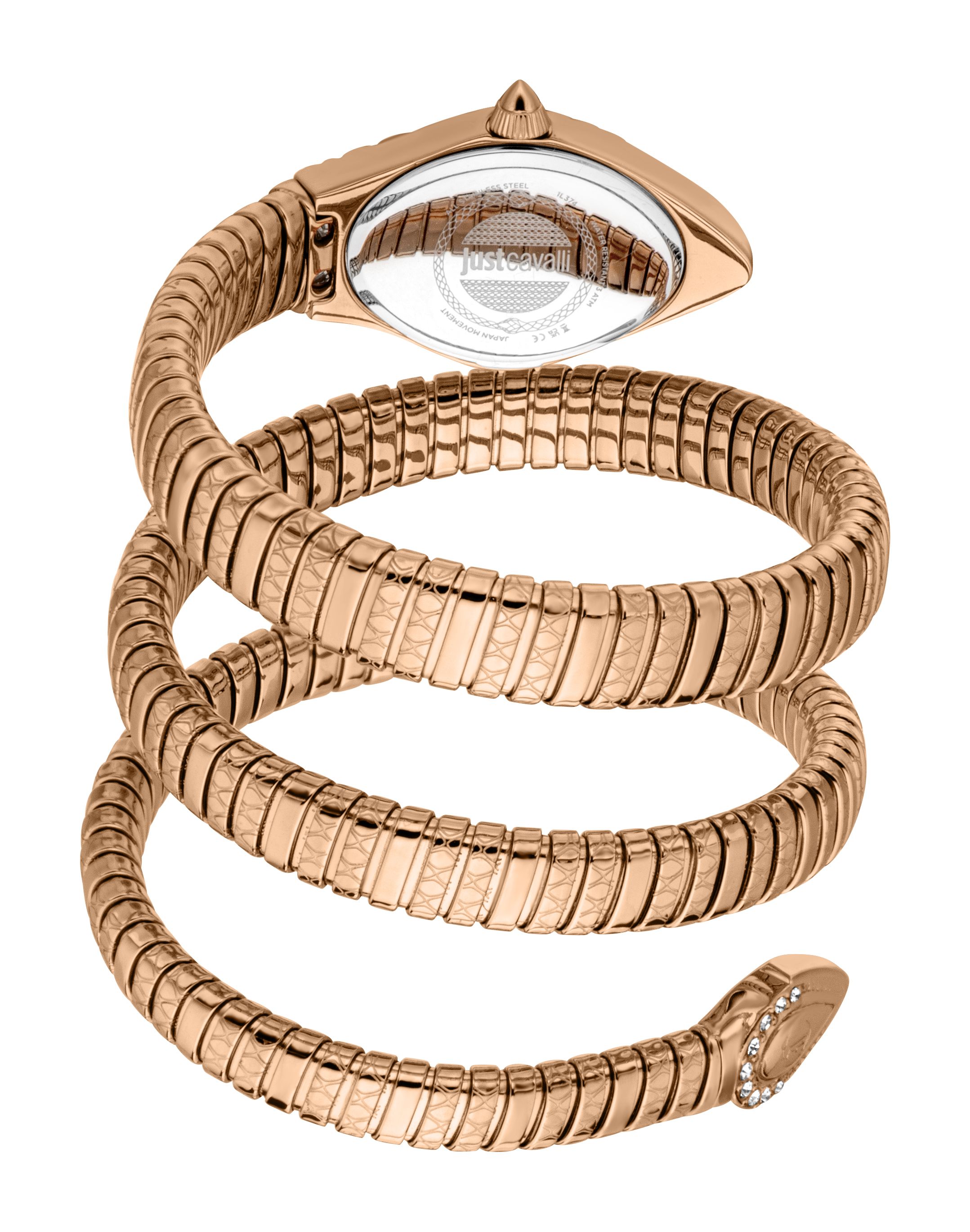 Just Cavalli Snake Rose Gold Color Rose Gold Dial Rose Gold Stainless Steel Watch