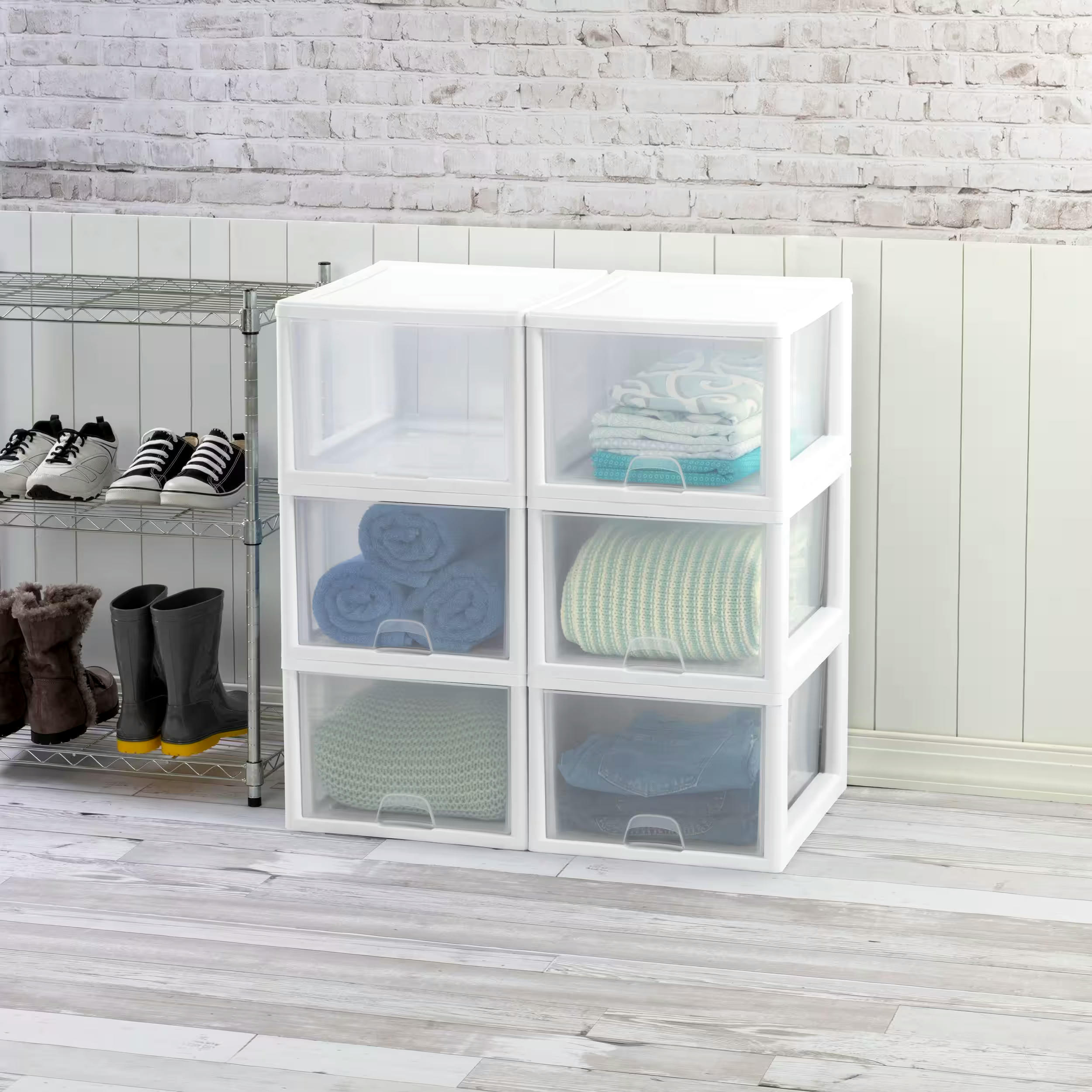 Sterilite Transparent Stackable Large Storage Drawer, 26-L