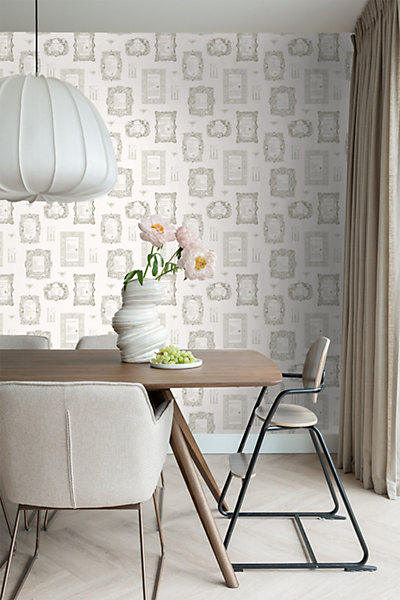 ESTAhome papier peint recettes beige 53 cm x 10.05 m