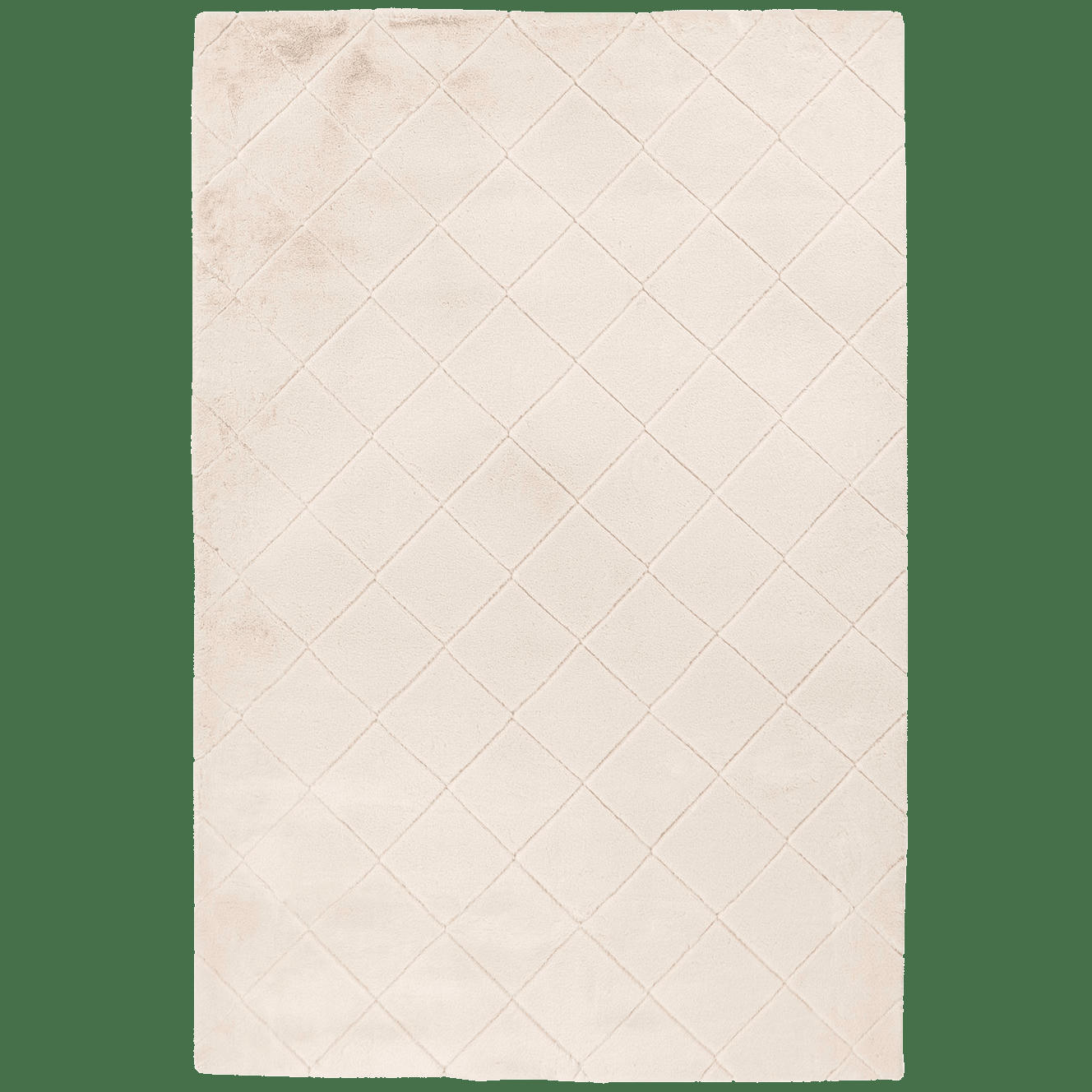 FUR - Tapis super soft à motif 3D losanges blanc Ivoire 80x150cm