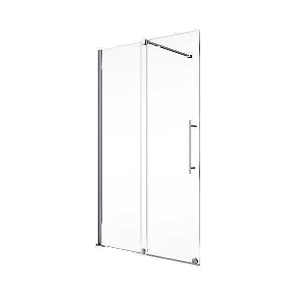 Paroi de douche coulissante l.140xH.200cm, Walk In, verre transparent anticalcaire 8mm, profilé chromé, Schulte NewStyle