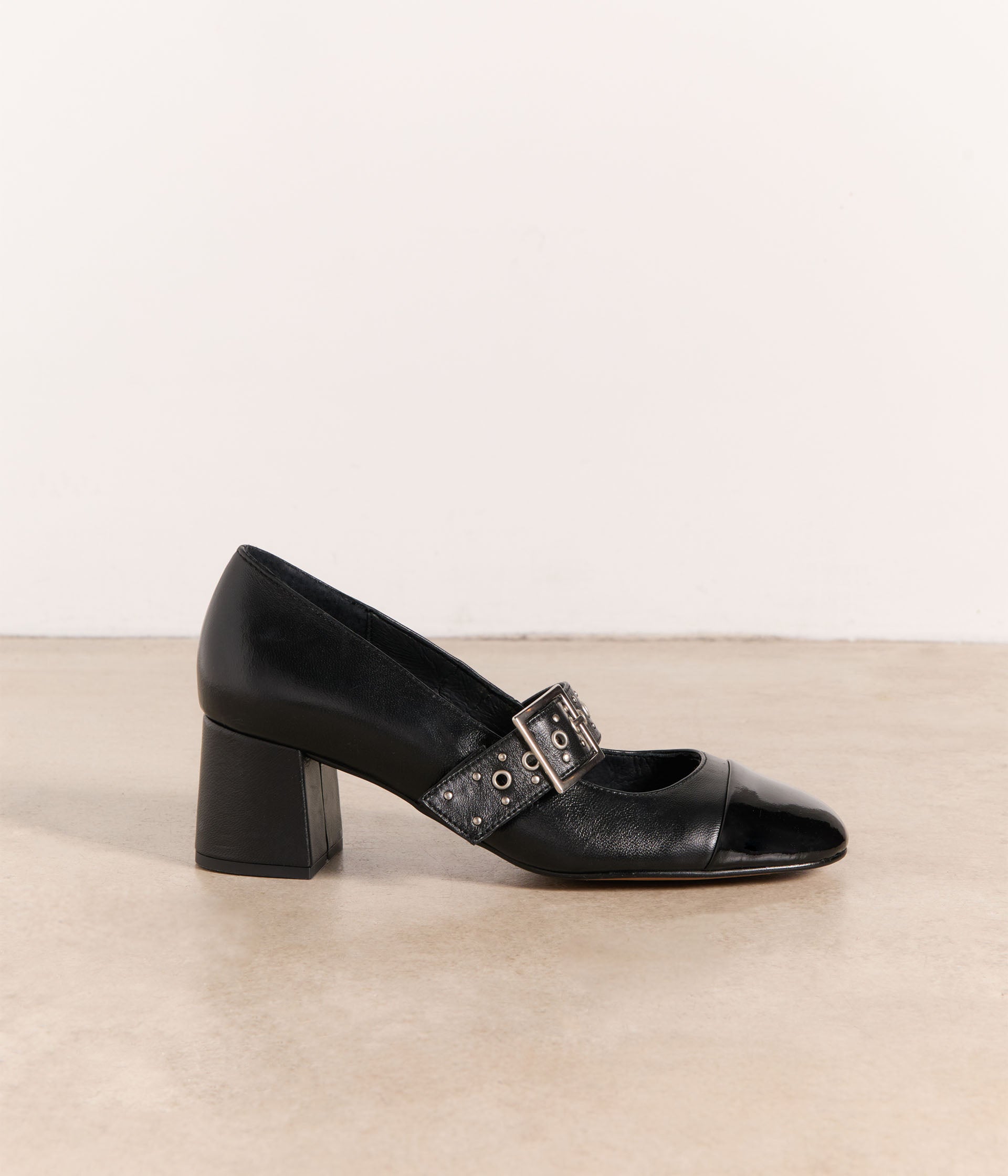 Escarpins cuir noir Opaline