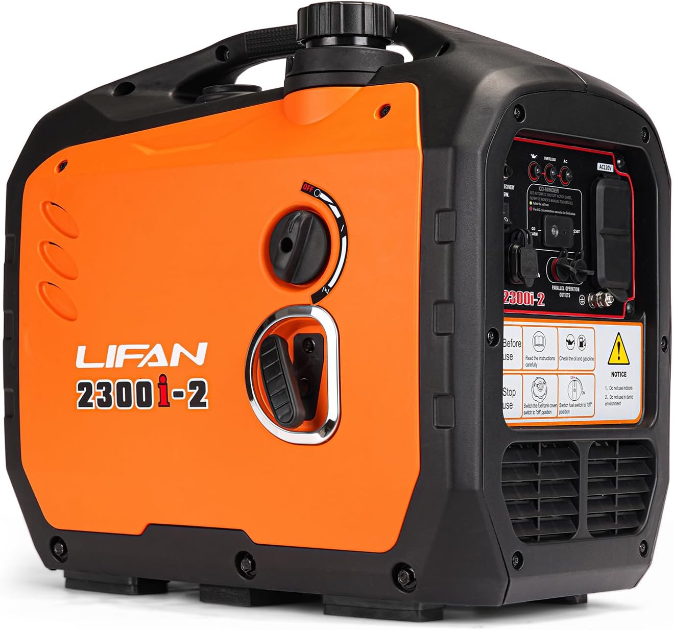 LIFAN 2300W Gasoline Inverter Generator - Portable  Quiet & Fuel-Efficient Power Solution for Home  Camping  RV & Emergency Use with Parallel Capability