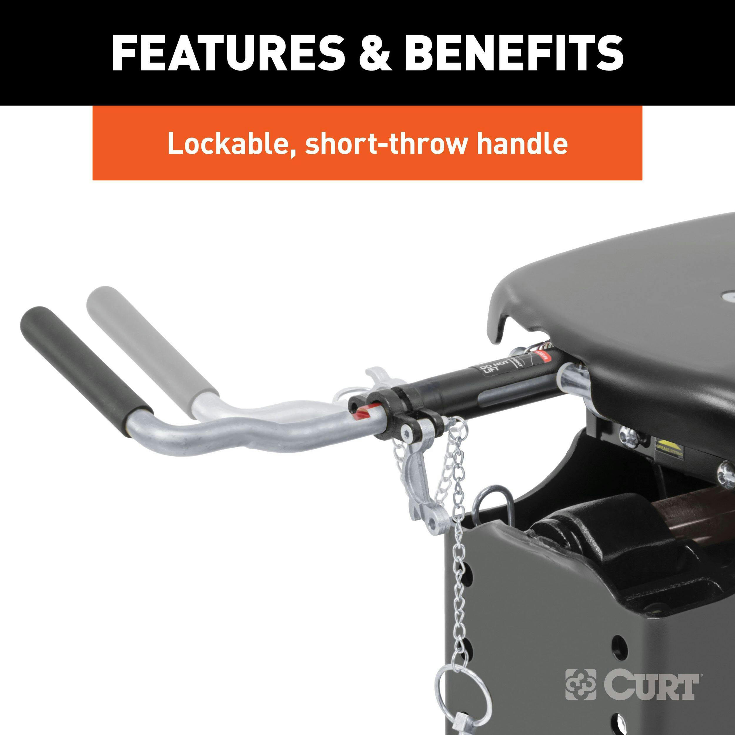 CURT 16095 Q24 5thWheel Hitch, 8-ft Bed Puck System, Select Chevrolet Silverado, GMC Sierra
