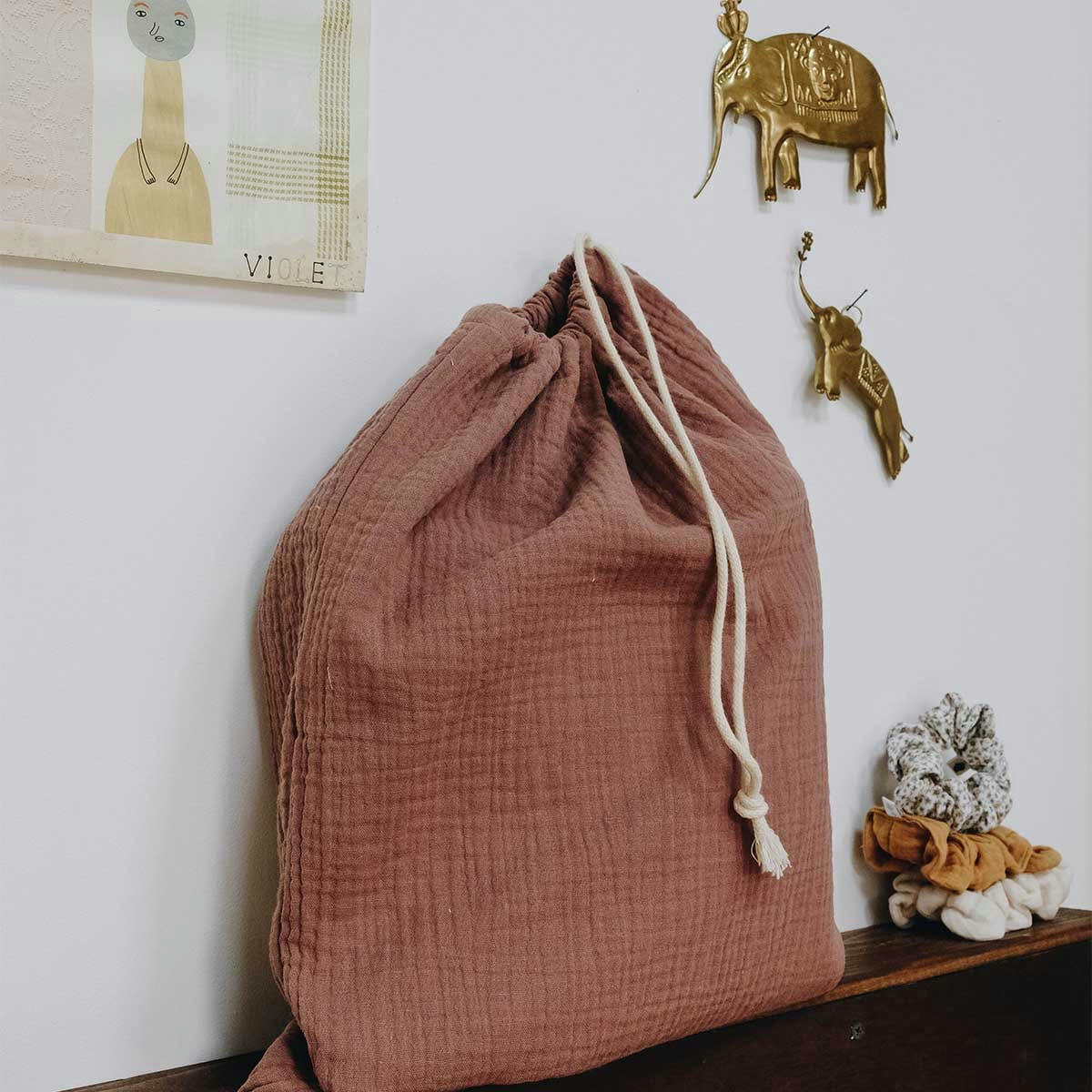 - Pochon en double gaze de coton