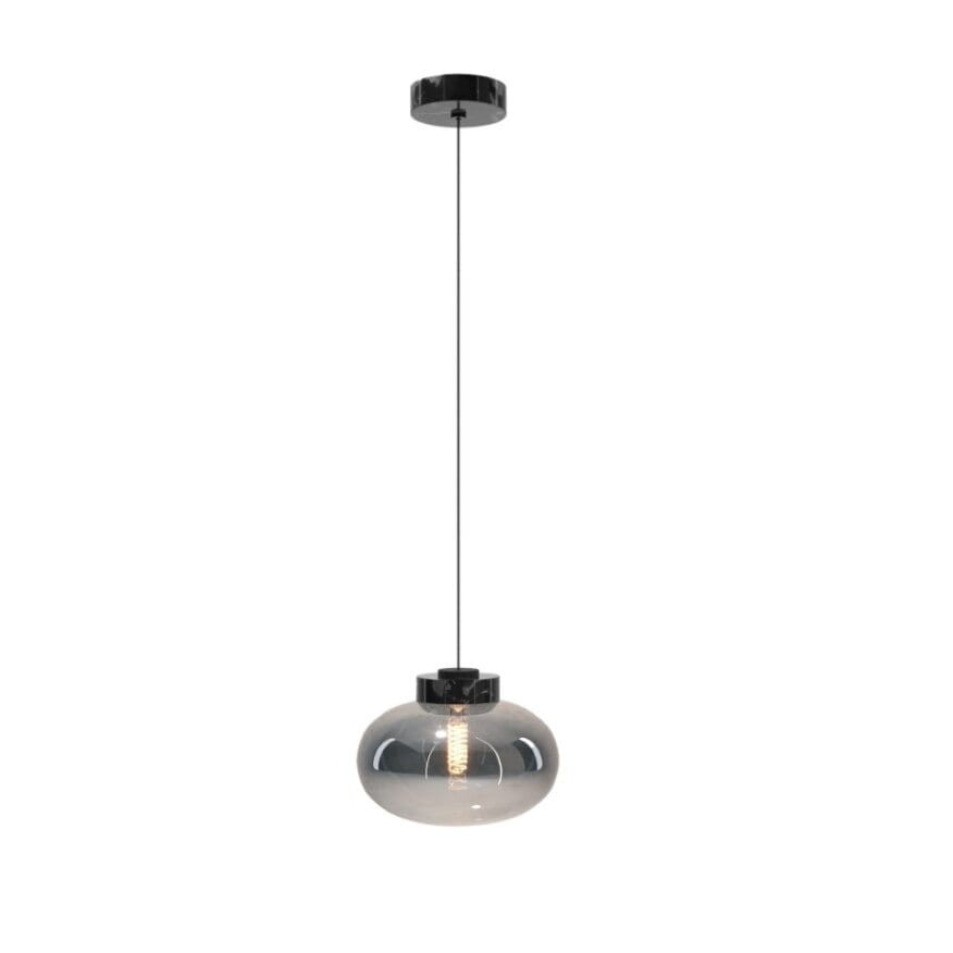 Lampa wisząca szkło dymiona-czarny marmur MOONSTONE 1xE27x7W Maxlight