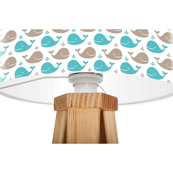 Lampe de chevet kids foto-200 30 x 30 x 45 cm Bois clair, bleu