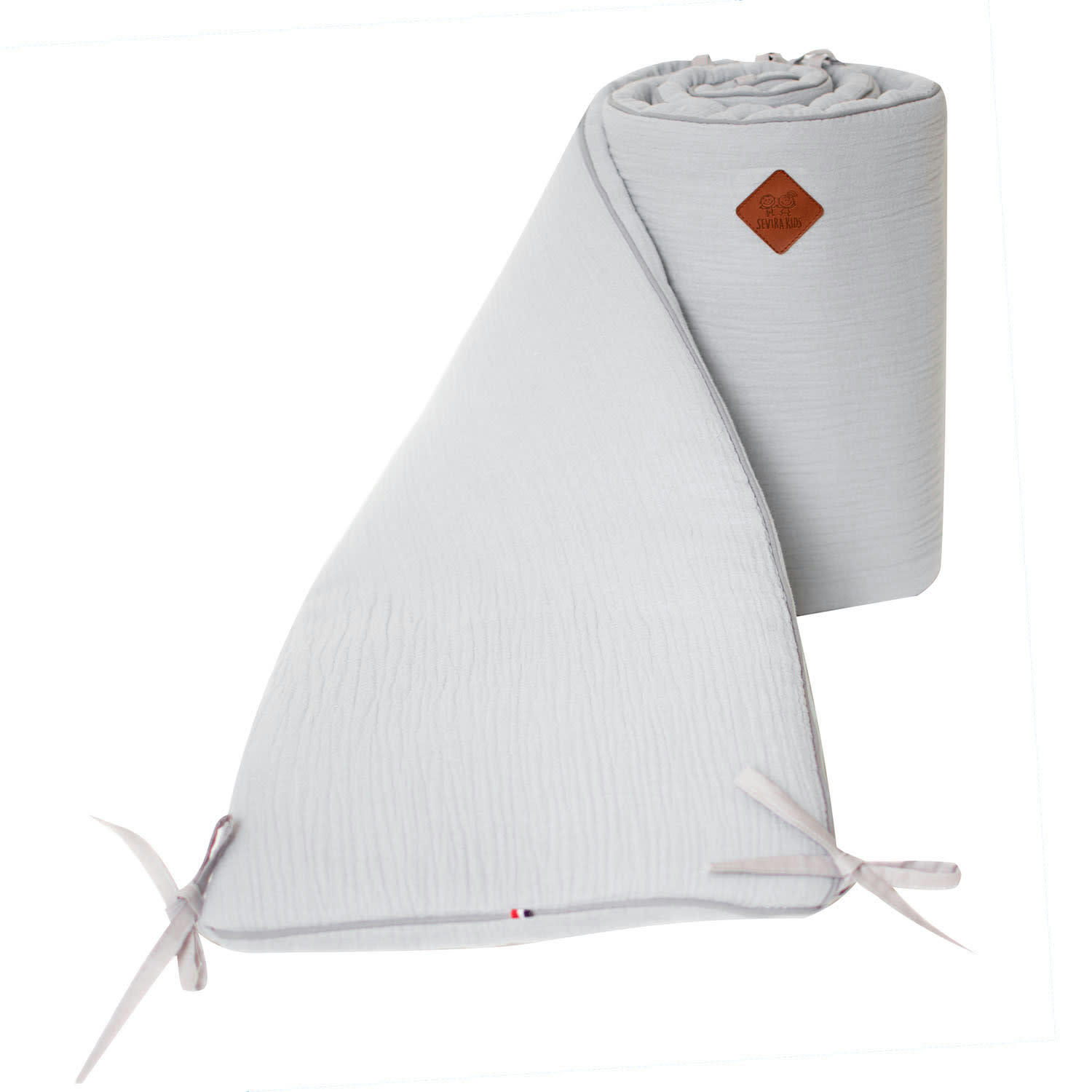 JEANNE - Tour de lit universel  gaze de coton  Gris clair