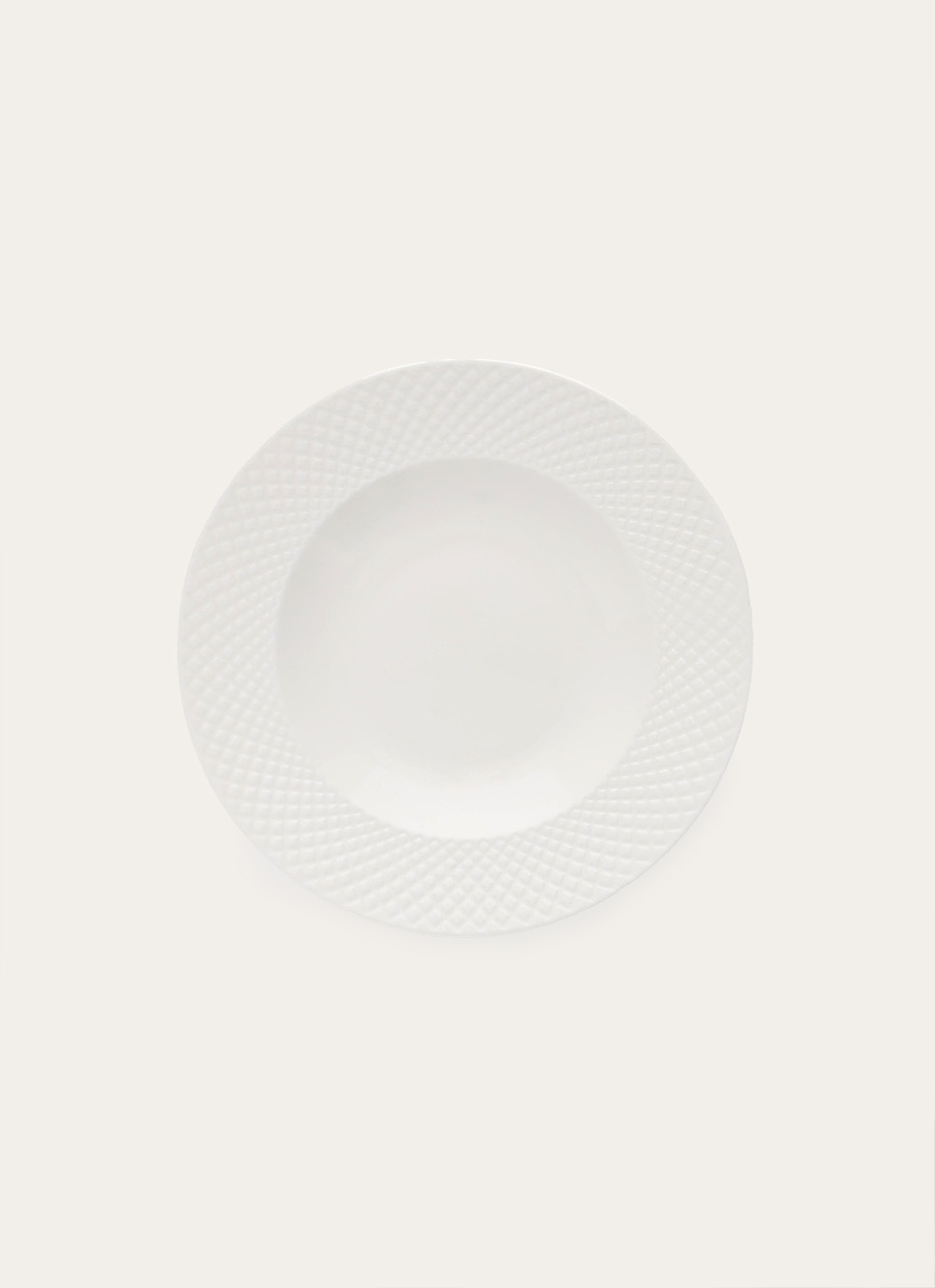 ASSIETTE CREUSE EN PORCELAINE EMBOSS BLANC