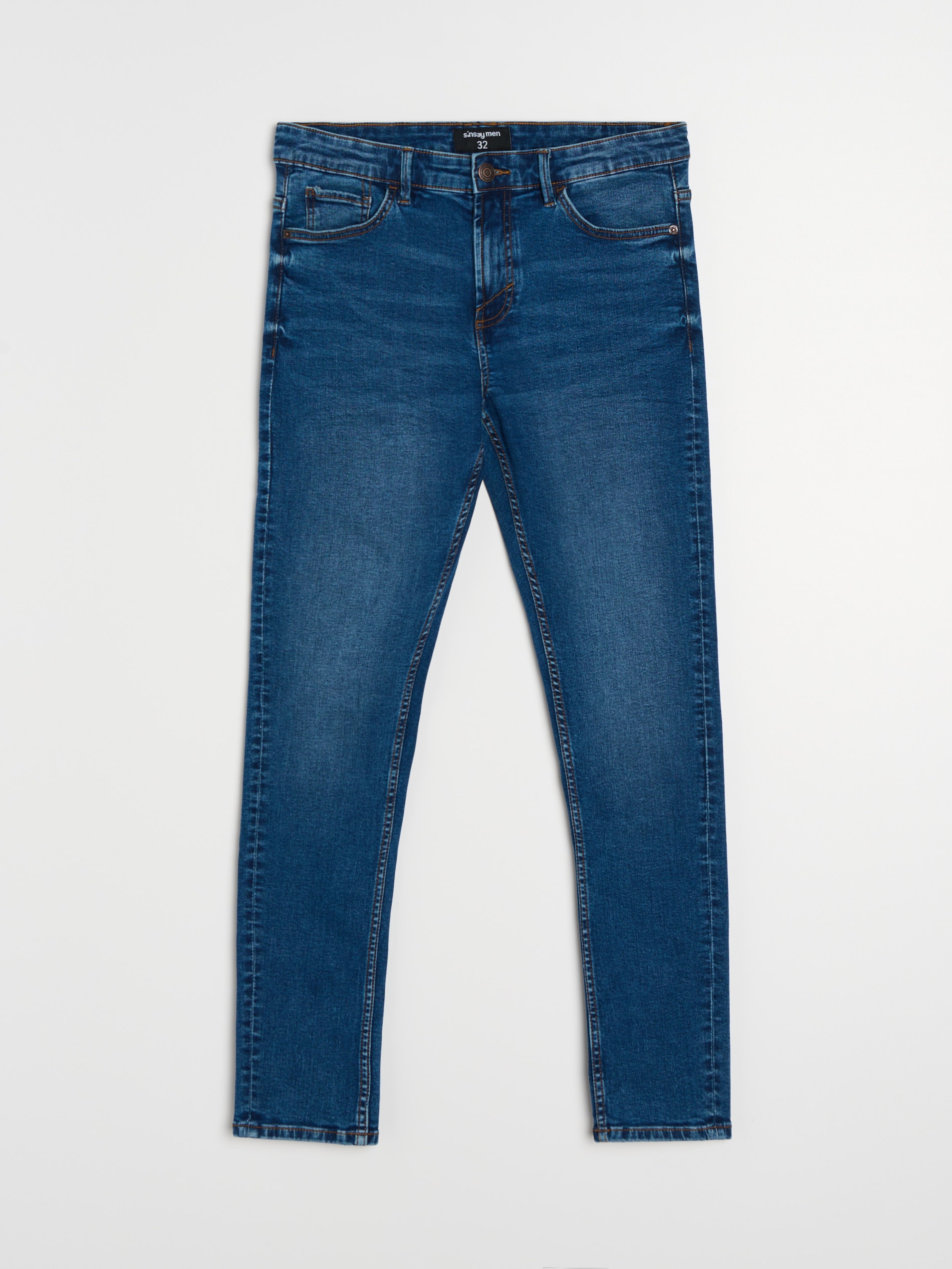 Jeansy skinny z efektem sprania