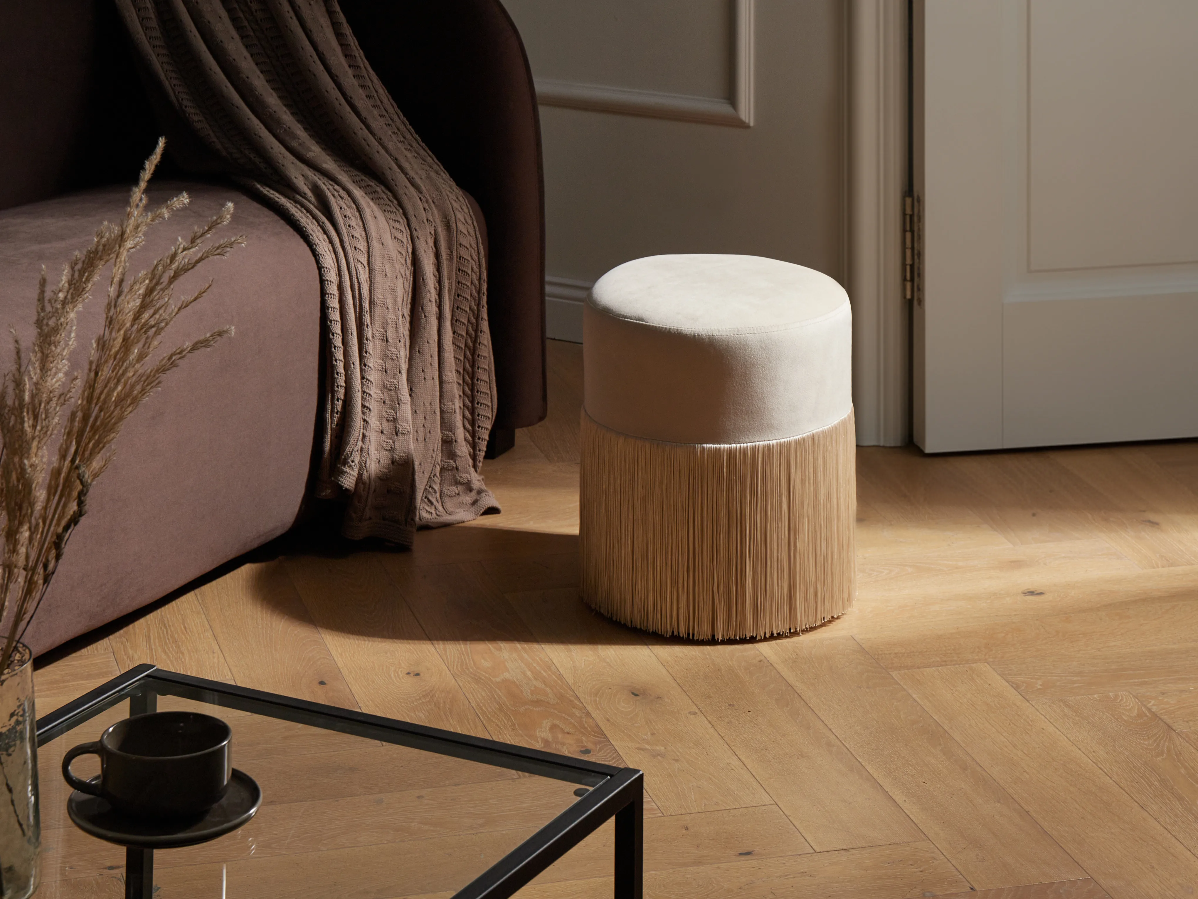 Pouffe VIRGINIA Velvet Taupe