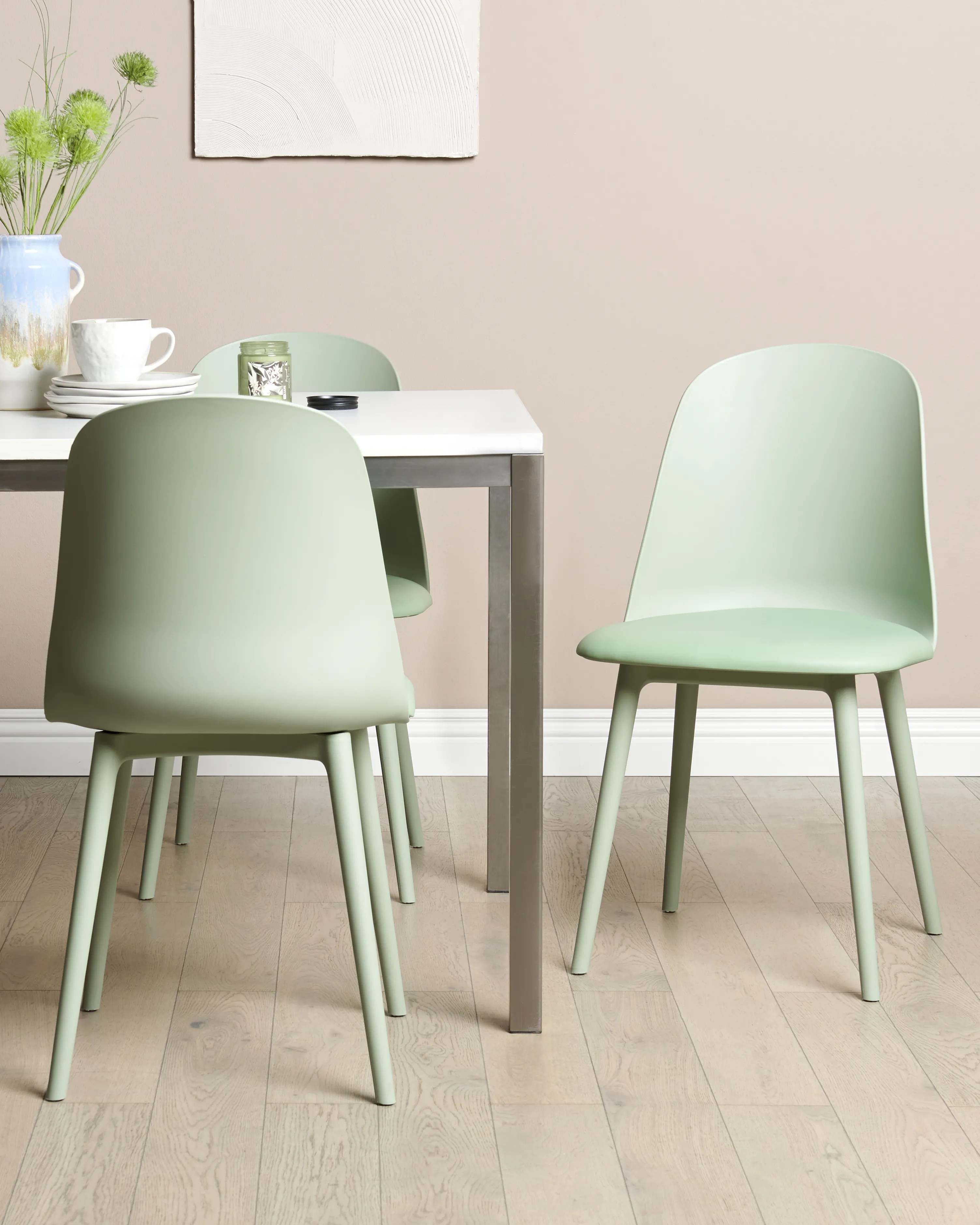Set of 2 Dining Chairs FOMBY Light Green