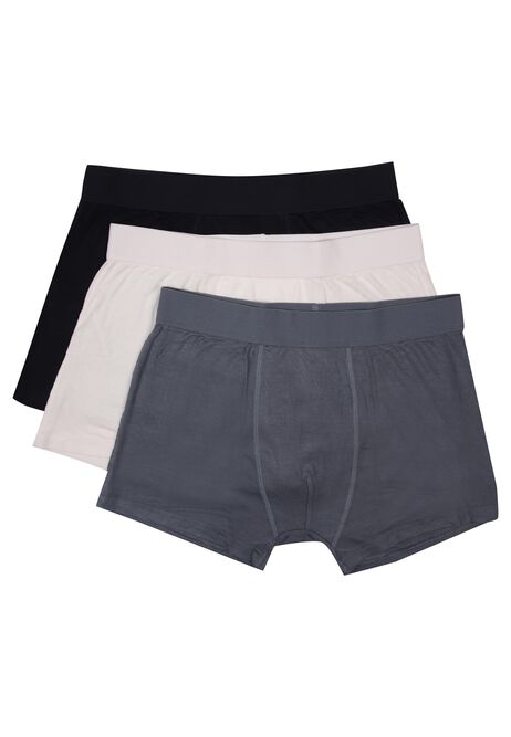 Mens 3pk Navy Ribbed Trunks