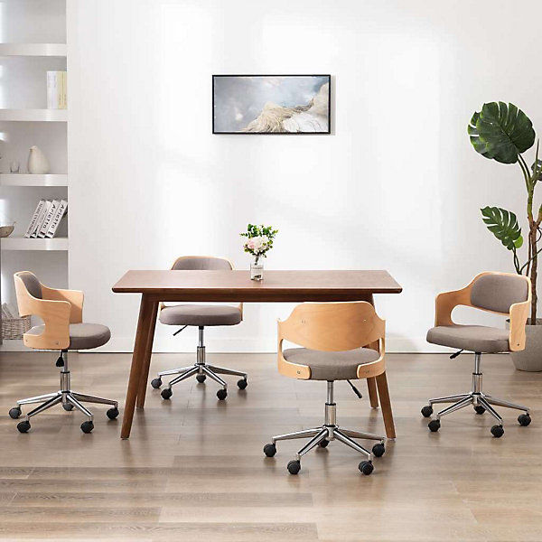 Lot de 4 chaise de bureau Vidaxl interieur non pliable en bois H. 76 cm marron