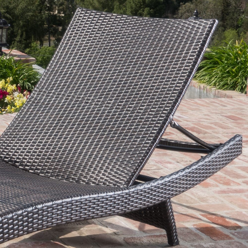 Toscana Outdoor 2-piece Wicker Adjustable Chaise Lounge Set by Christopher Knight Home