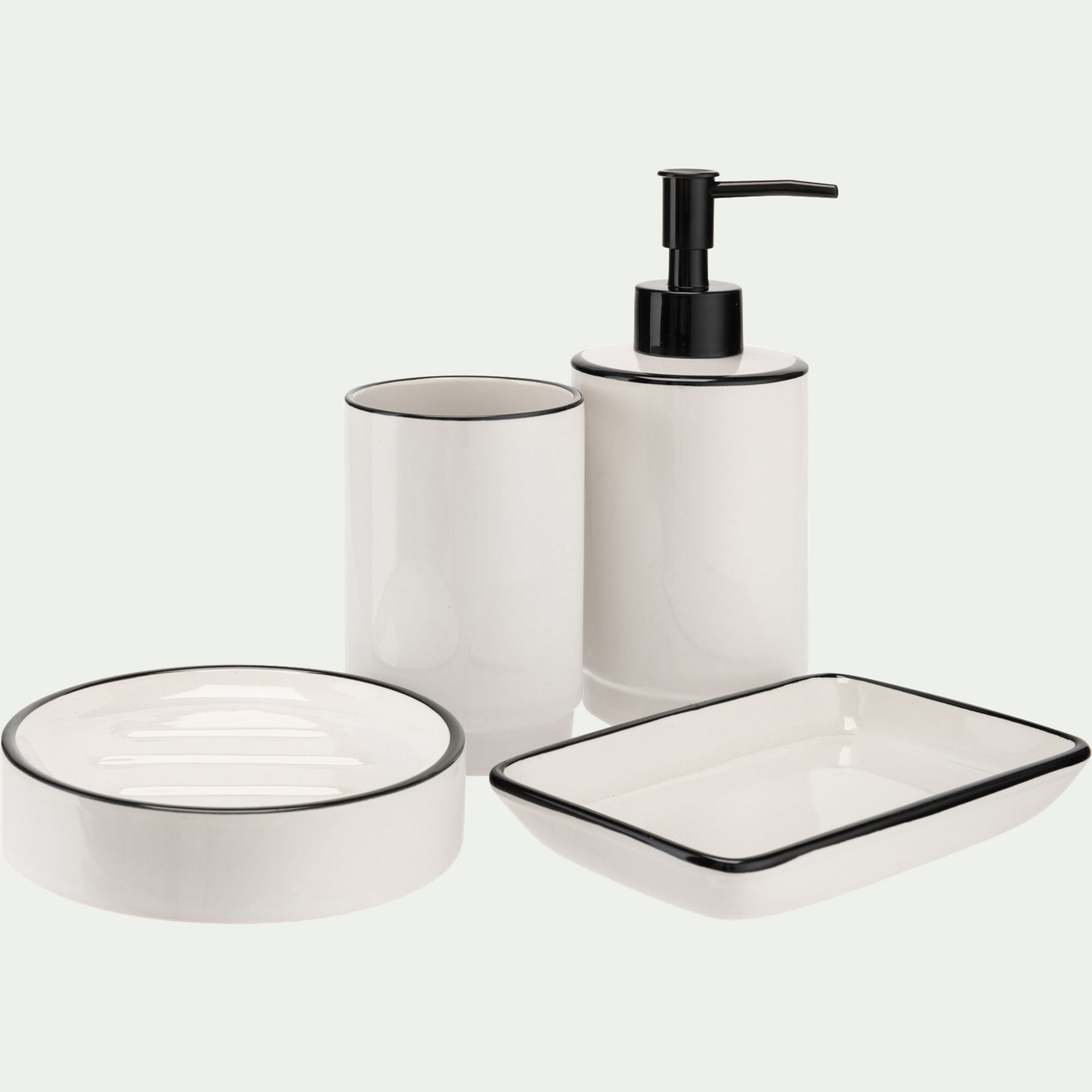 DIVI - Porte brosse à dent en grès - blanc H11,4cm