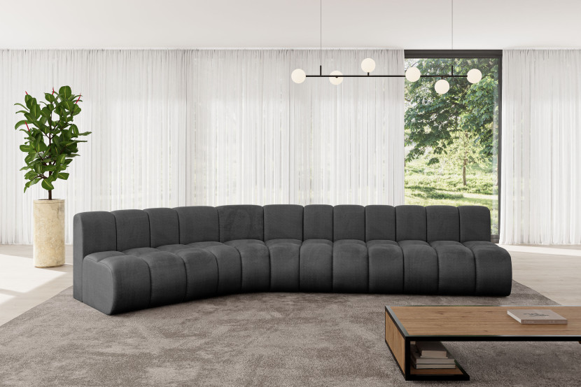 Narożnik lewostronny modułowy Montra-L2 - 381x174x70 cm Czarny