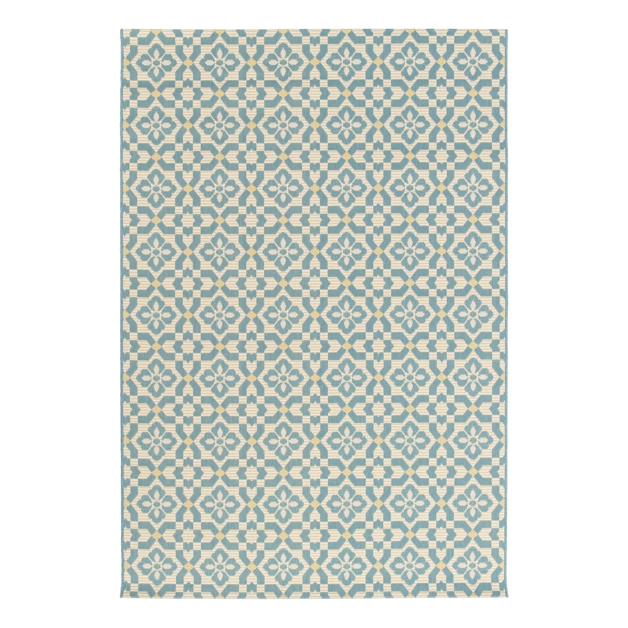 AFK Living vloerkleed Azulejos - voor binnen en buiten - blauw - 200 x 290 cm