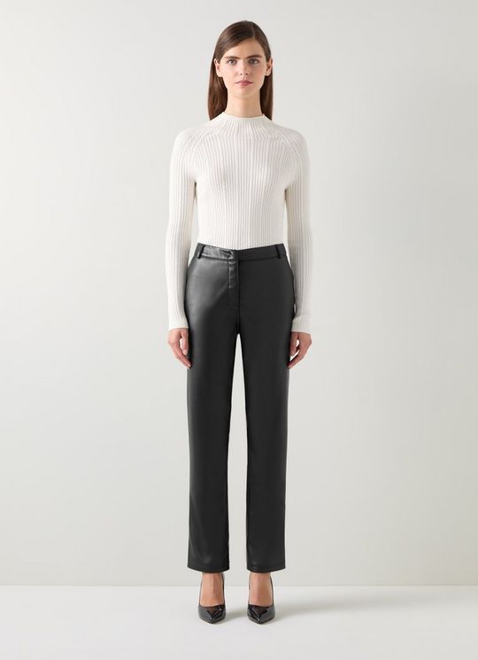 Hardy Black Faux Leather Trouser