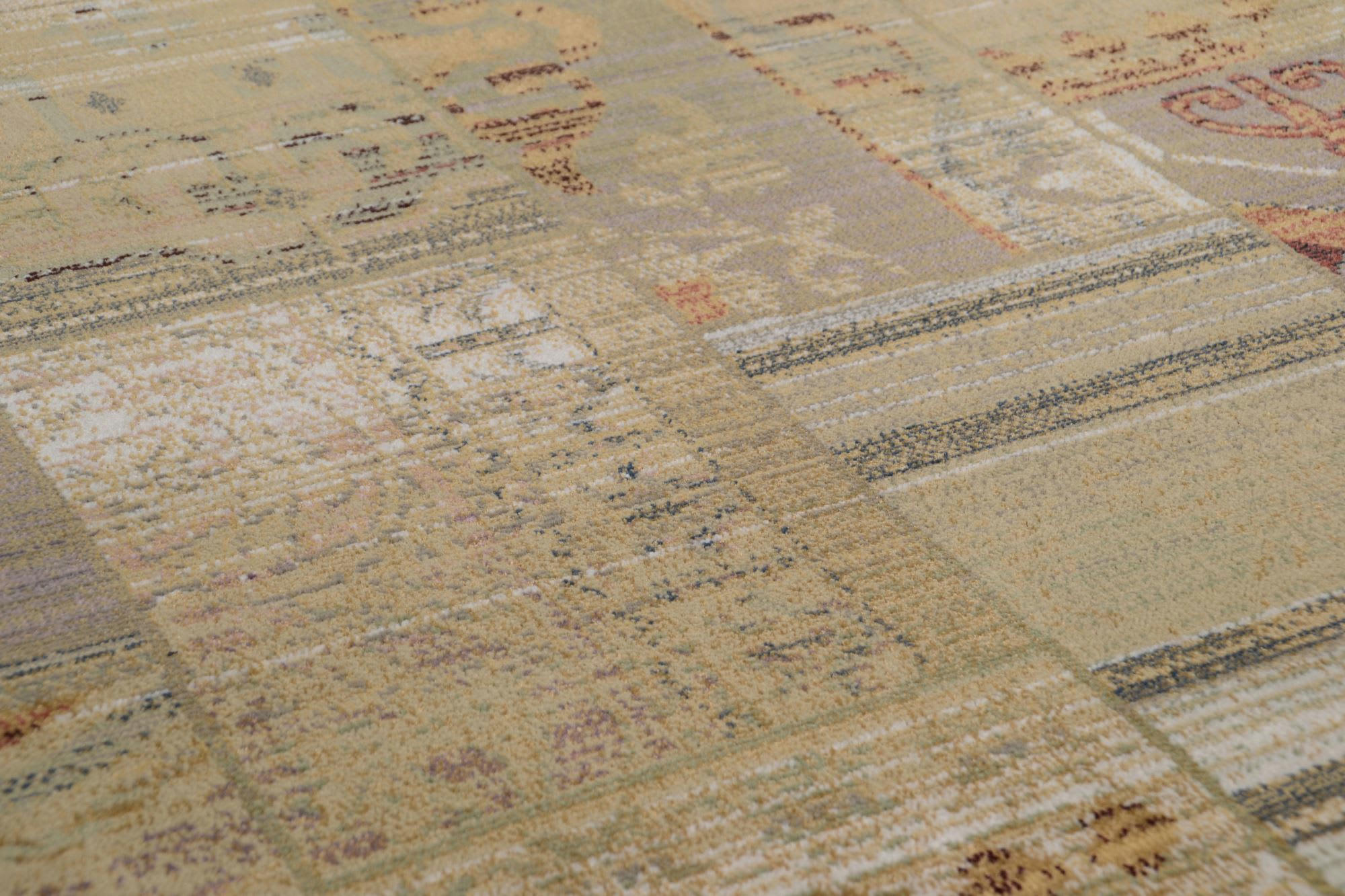 GABIRO - Tapis vintage patchwork tissé machine - Beige 240x340 cm