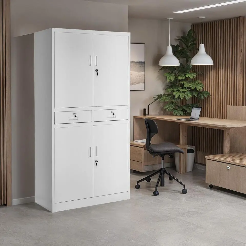 tectake Archiefkast Cosmo met 2 lades 180x80x40cm, Lichtgrijs