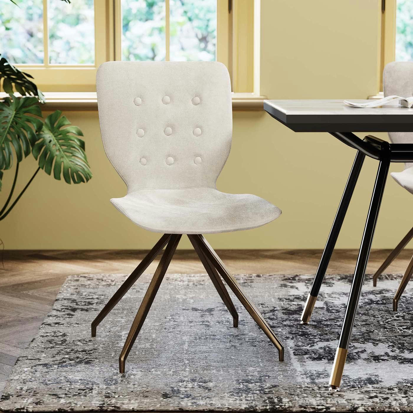 BUTTERFLY - Chaise Butterfly velours crème Kare Design
