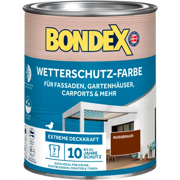 Wetterschutzfarbe, Nussbraun 0,75 Liter