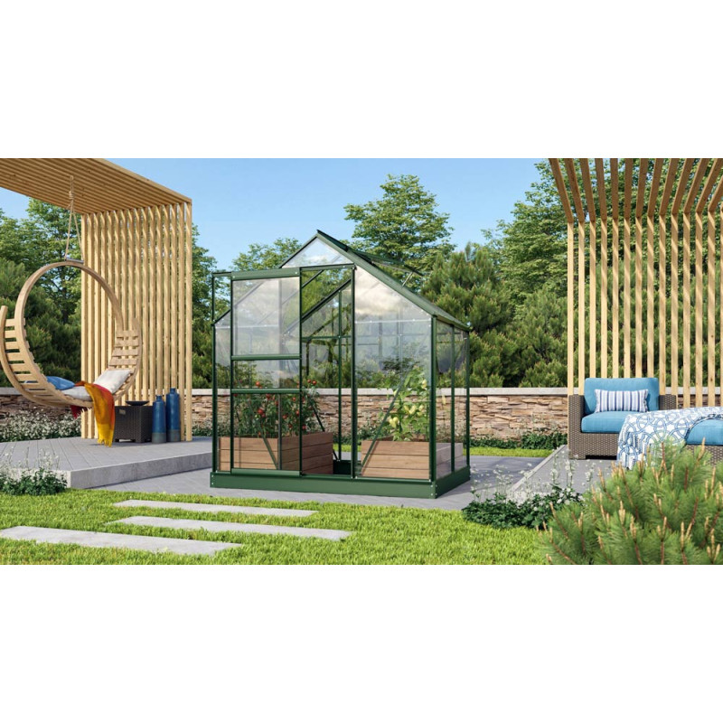 Serre en verre Venus verte 2,5 m² VITAVIA