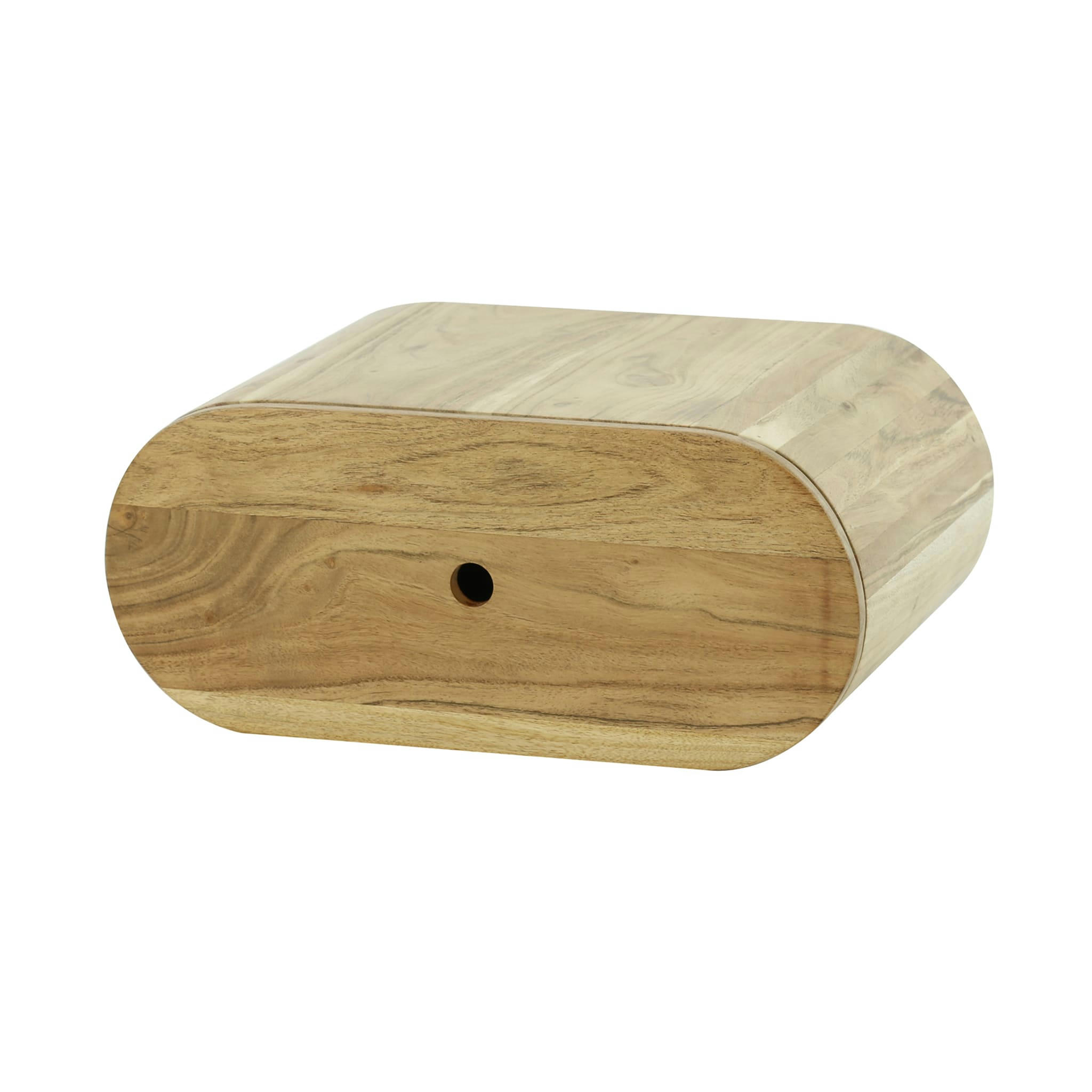 - Chevet oval en bois massif naturel 1 tiroir
