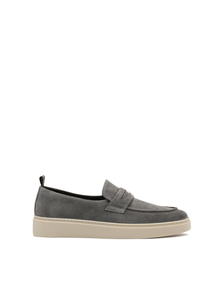 Suede sneakers with slip-on upper