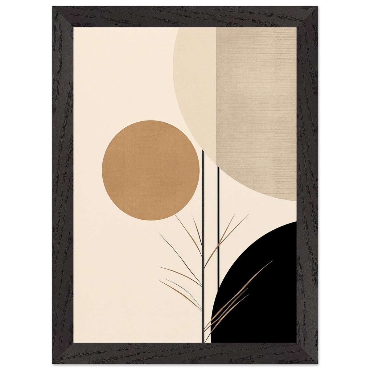 Artfulprints Poster met Lijst Japandi abstract II  - A4 21x29.7 cm - Meerkleurig
