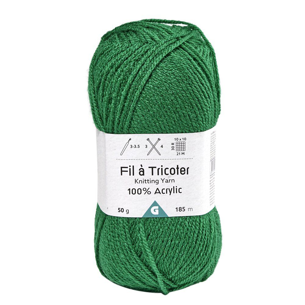Fil à tricoter acrylique 50g vert kaki