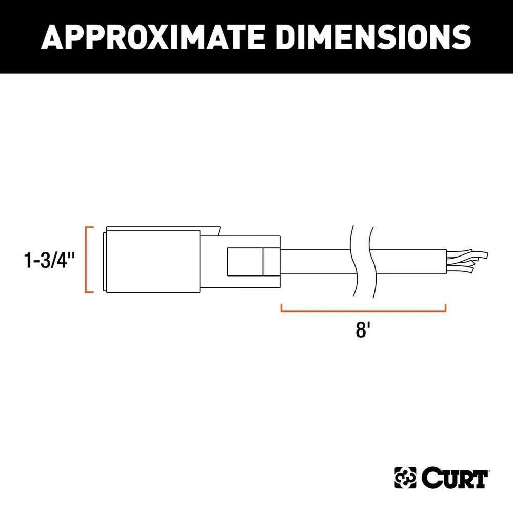 CURT 8-ft Replacement 7-Way RV Blade Harness (Trailer Side)