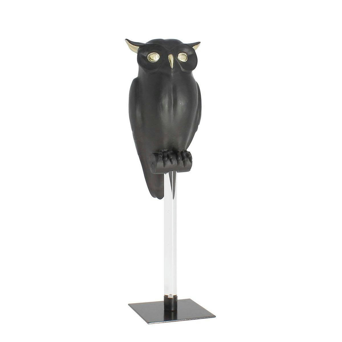 OWLY BOWLY - Hibou sur pied noir mat et doré
