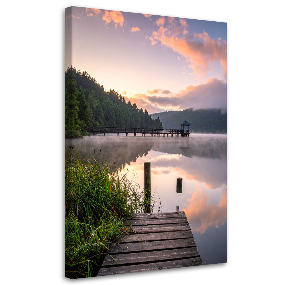 Obraz do salonu sypialni biura, Widok jezioro pomost natura 20x30