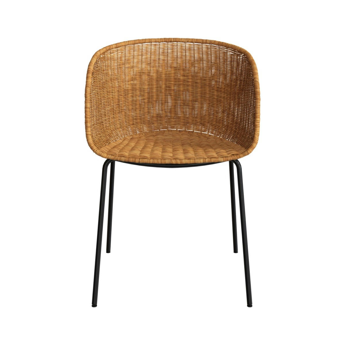 CIOVO - Chaise en résine tressée et pieds en métal lot de 2