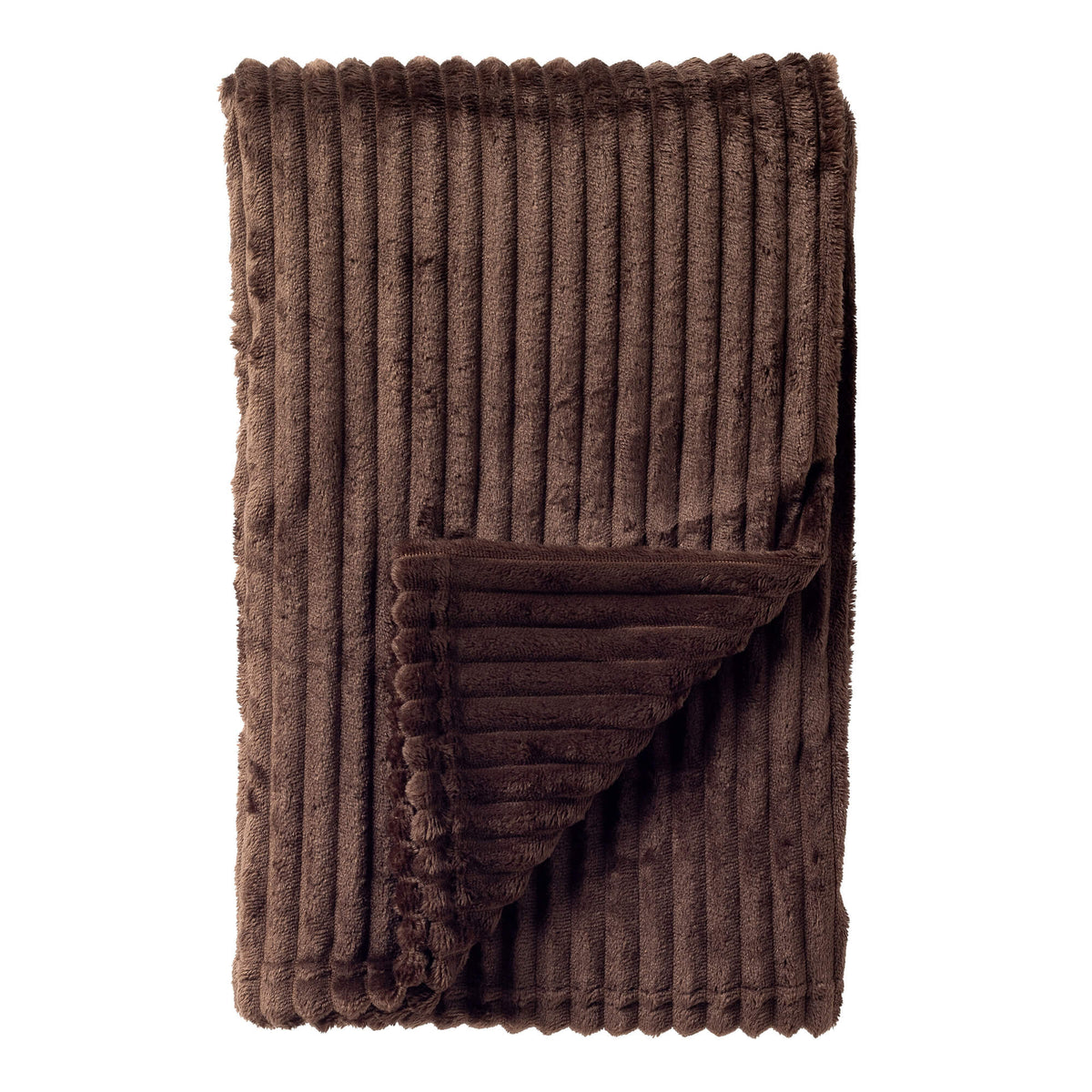 MARTHY - plaid 140x180 cm - ribfluweel - gerecycled - Chocolate Martini - bruin