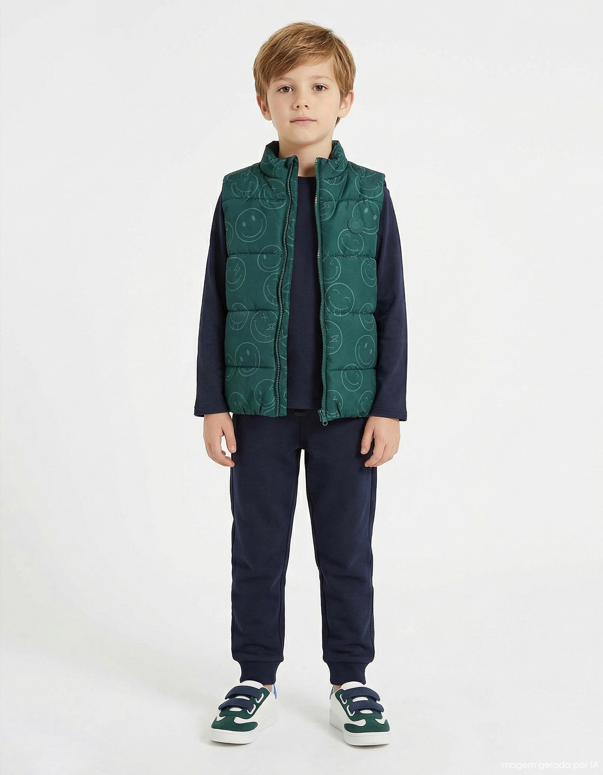 Colete, Menino, Verde Escuro