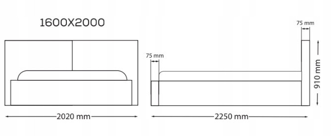 Łóżko tapicerowane podnoszone ze stelażem 160x200 cm
