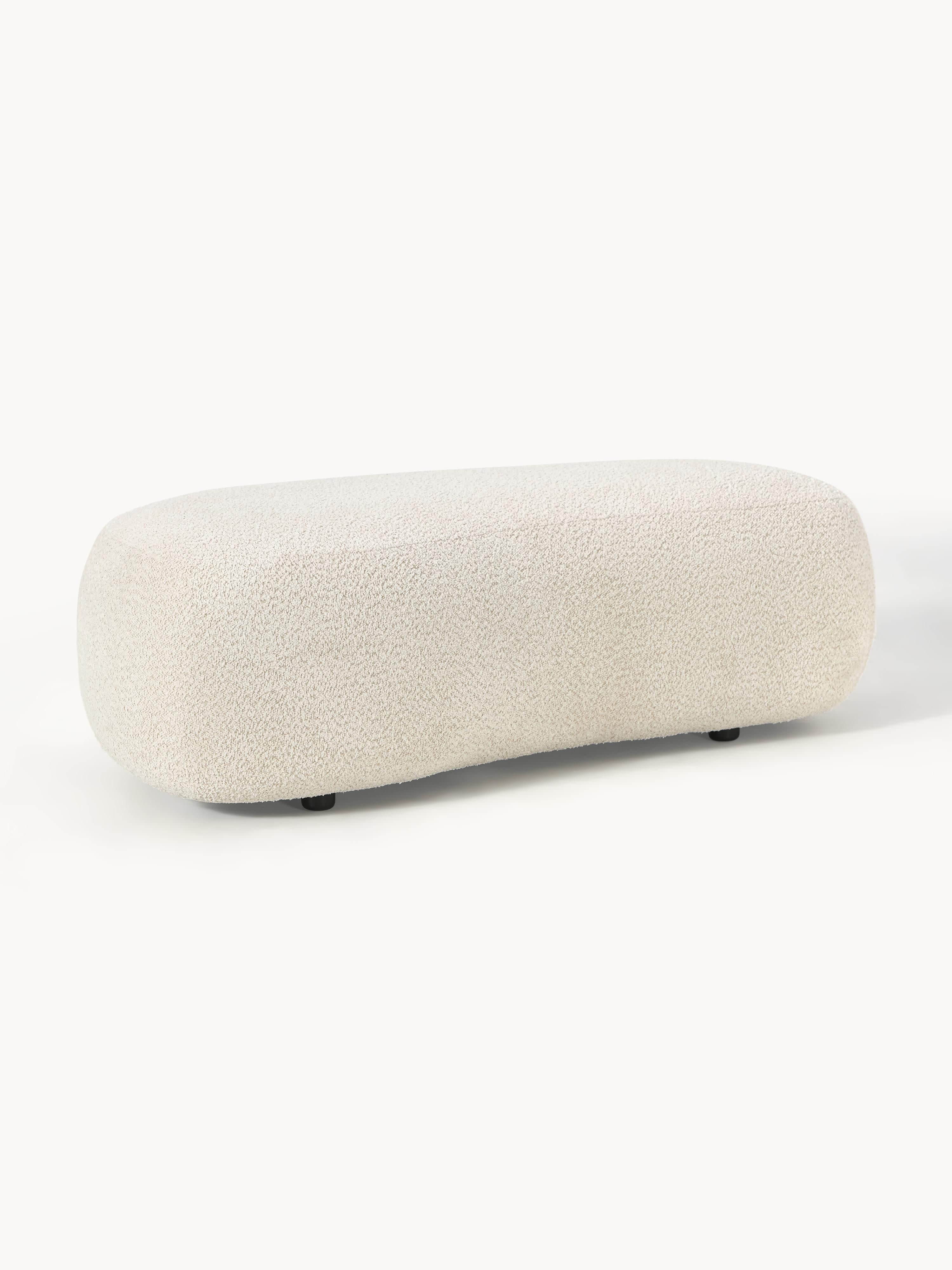 XL-Hocker Alba aus Teddy-Bouclé