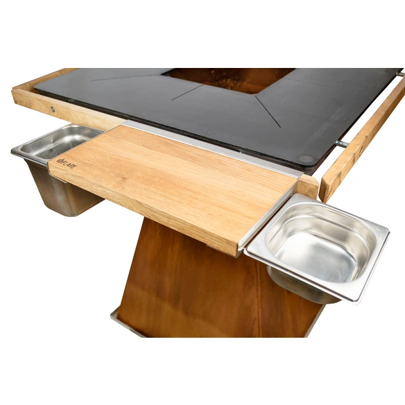 Grillablage, »Multibrett«, Edelstahl/Eichenholz, LxBxH: 40x26x3 cm