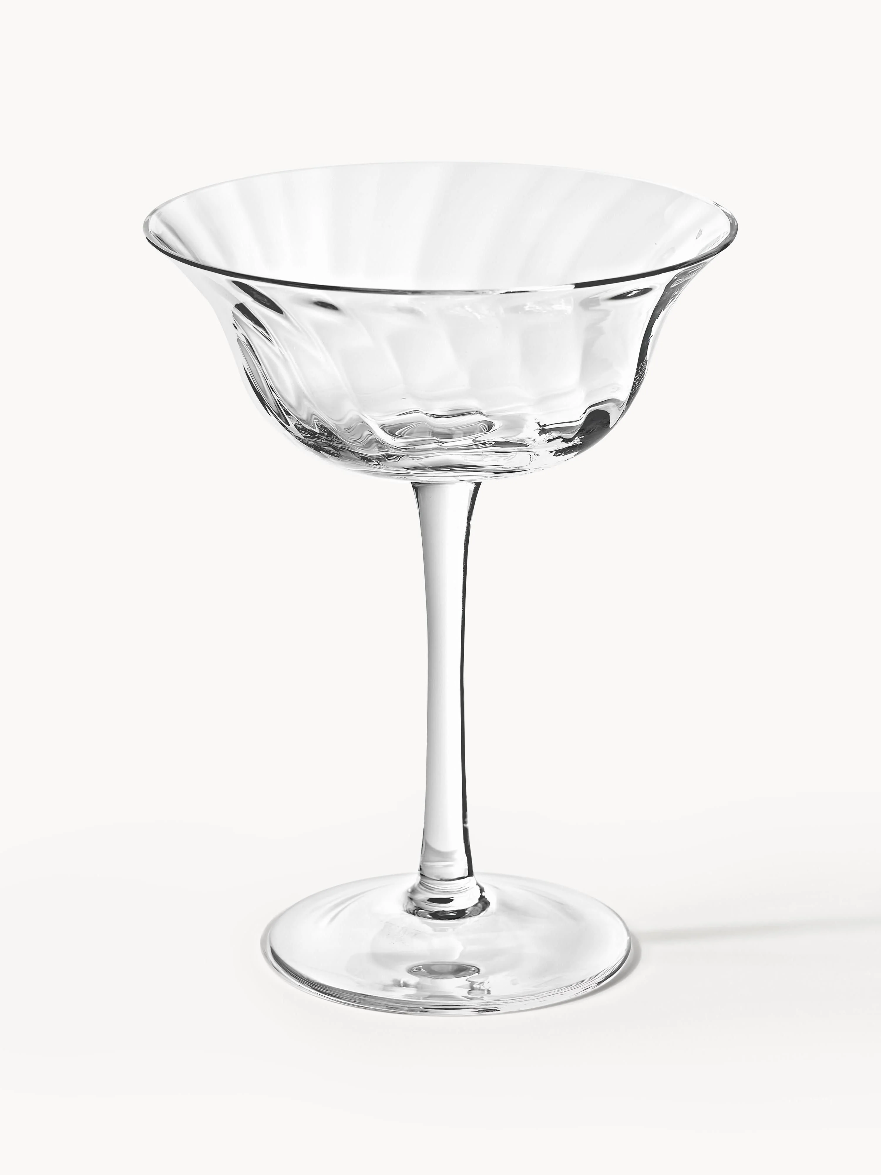 Mundgeblasene Champagnerschalen Swirl, 4er-Set