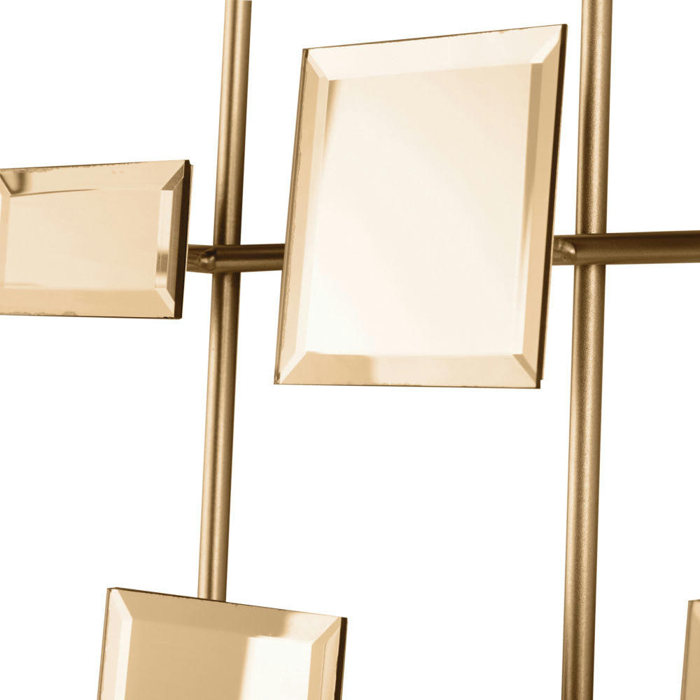 ASH - Déco murale en métal et verre doré et noir 86x130