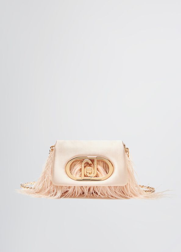 Borsa LaPuffy mini con piume